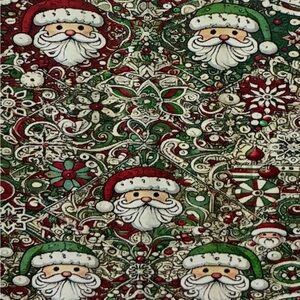 Festive Santa Claus Holiday Shower Curtain - Red and Green